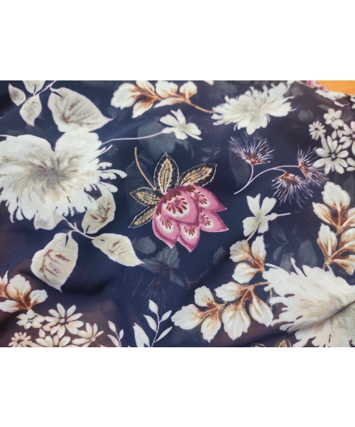 Wzorzysta spódnica plażowa chusta PAREO L/XL różowe kwiaty